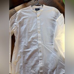 Charles Tyrwhitt White Casual Button Down Shirt slim fit XL Collarless nearly nw